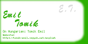 emil tomik business card